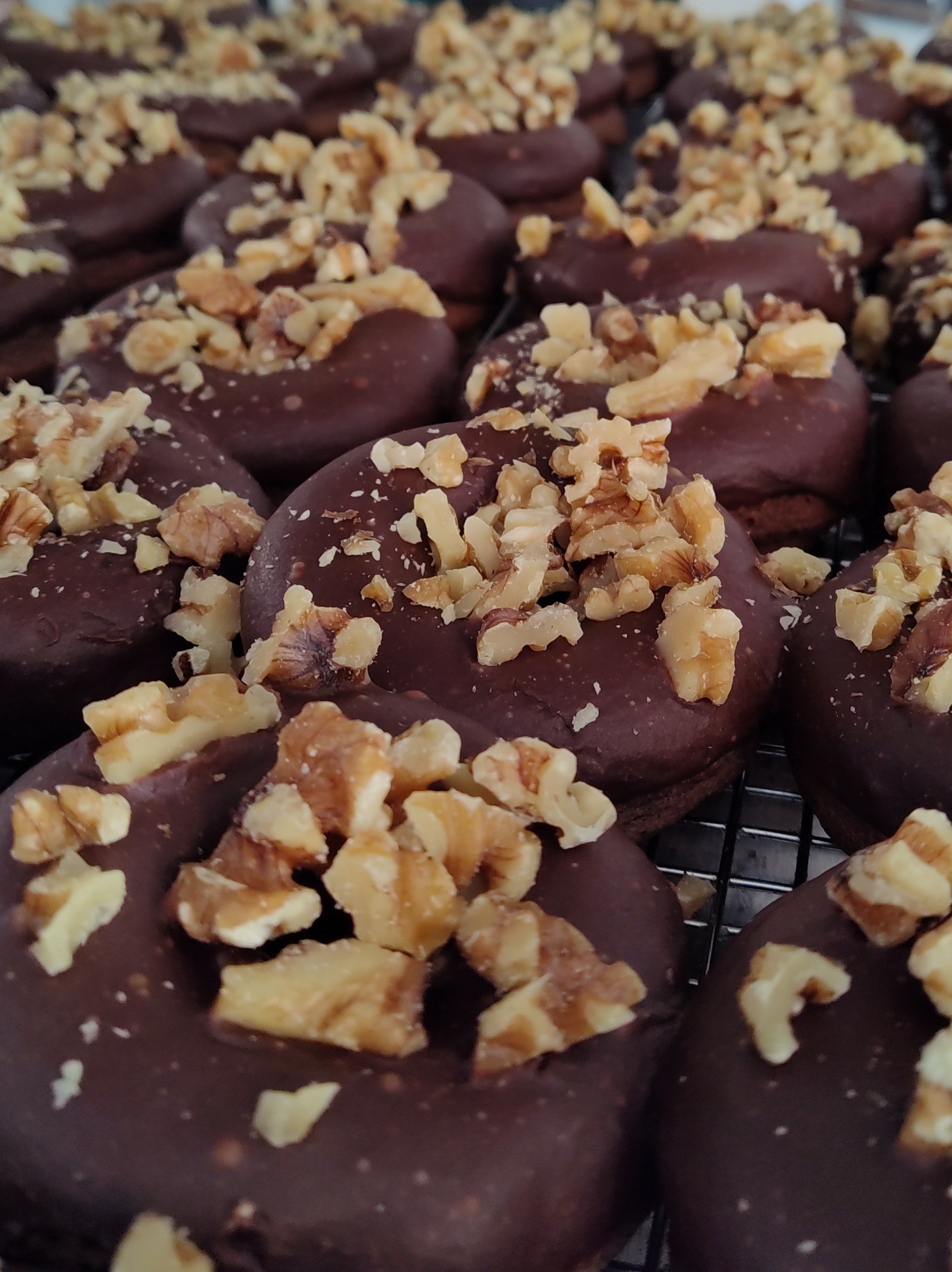 Double Chocolate Walnut Donut (Cal 359, Net Carbs 4)